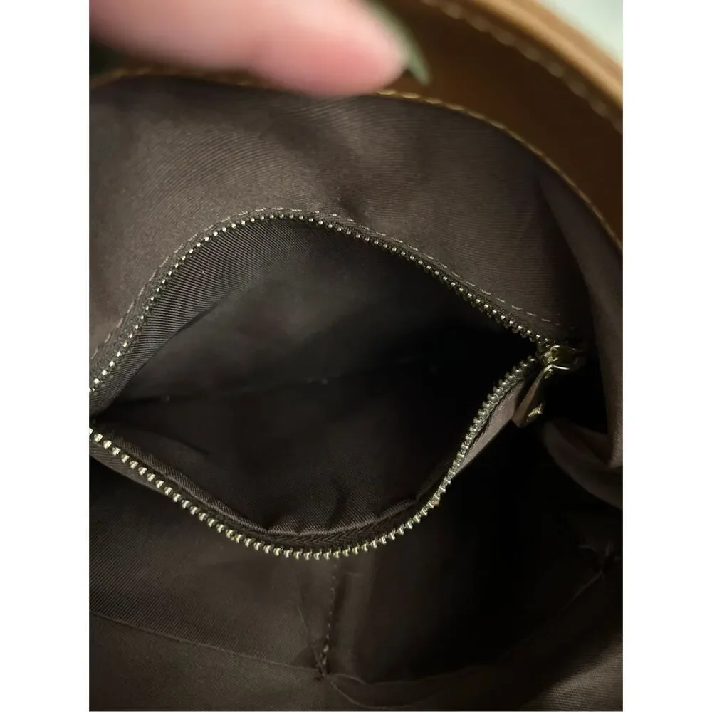 Valentina Fiore woven genuine Italian leather shoulder bucket bag minimalist - Picture 15 of 16